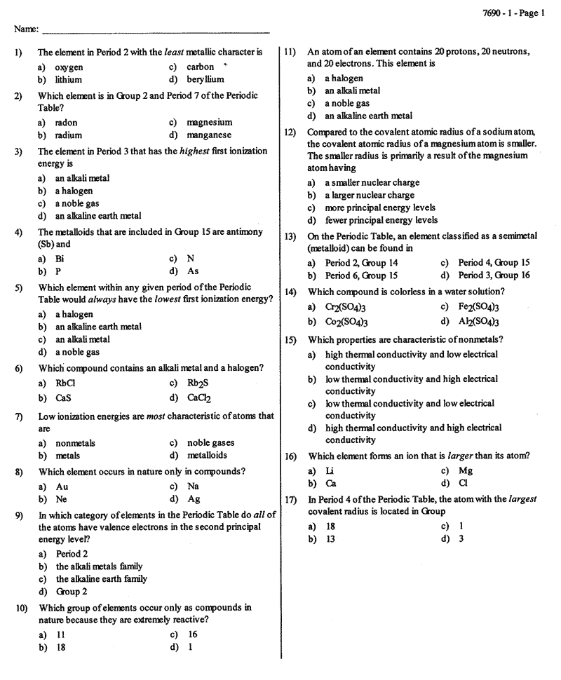 Mr. Manolopoulos - Chemistry Handout 02